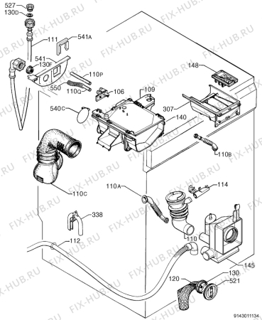 Взрыв-схема стиральной машины Zanussi FE1014N - Схема узла Hydraulic System 272