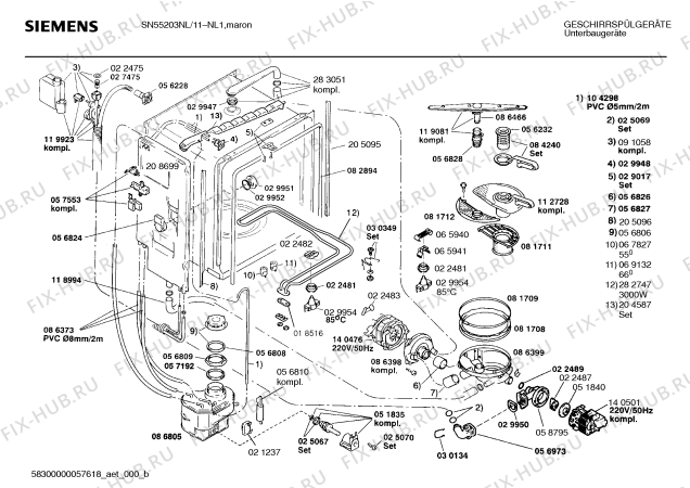 Схема №3 SN55203NL с изображением Панель для электропосудомоечной машины Siemens 00282883