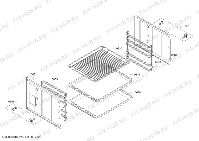 Взрыв-схема плиты (духовки) Bosch HBG56B650T - Схема узла 06