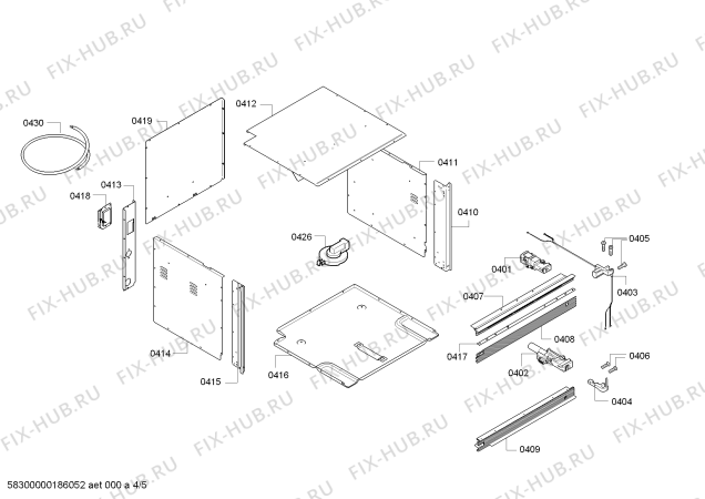 Схема №1 BS275100E с изображением Рамка для плиты (духовки) Bosch 00684265