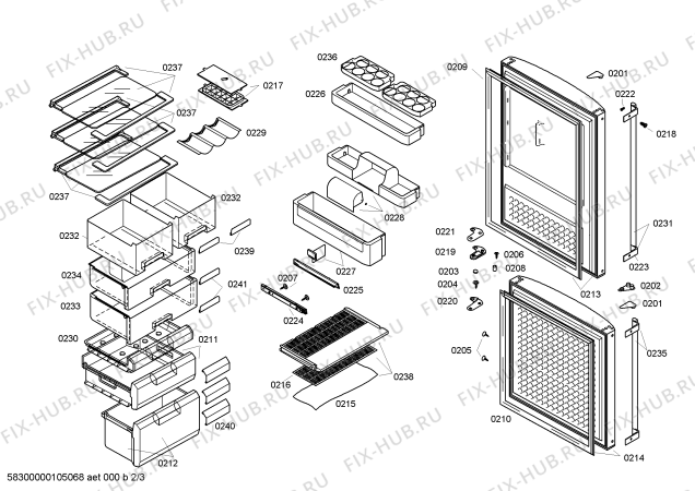 Схема №1 KGF25220TI с изображением Декоративная панель для холодильной камеры Bosch 00441564