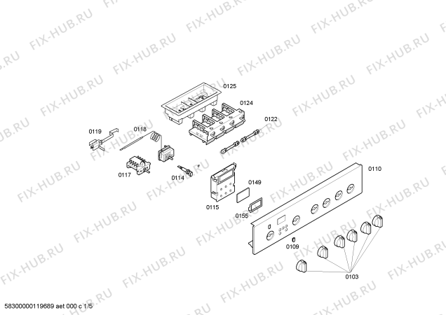 Схема №2 HE4BY55 с изображением Блок подключения для электропечи Bosch 00606053