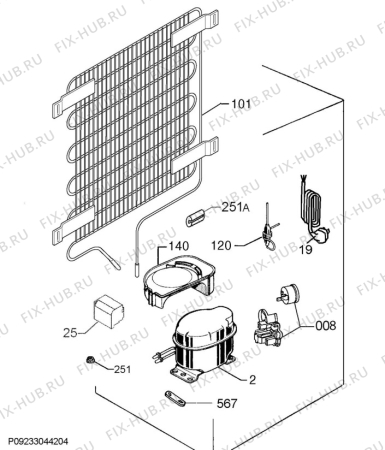 Взрыв-схема холодильника John Lewis JLUCFR6012 - Схема узла Cooling system 017