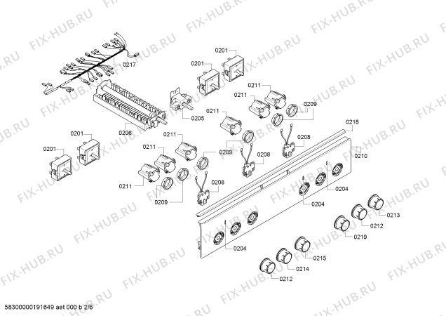 Схема №2 HCE853963F с изображением Ручка конфорки для духового шкафа Bosch 00628508