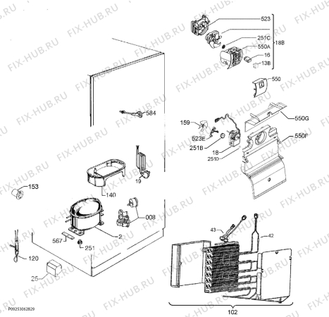 Взрыв-схема холодильника Electrolux EN93852JX - Схема узла Cooling system 017