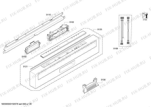 Схема №1 SN26T593GB с изображением Передняя панель для посудомойки Siemens 00700070