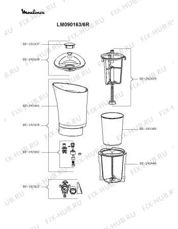 Схема №1 LM090163/6R с изображением Чаша для блендера (миксера) Moulinex SS-192428