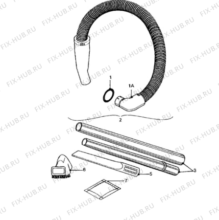 Взрыв-схема пылесоса Electrolux Z1465 - Схема узла Hose