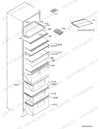 Взрыв-схема холодильника Electrolux ENN2853COV - Схема узла Internal parts