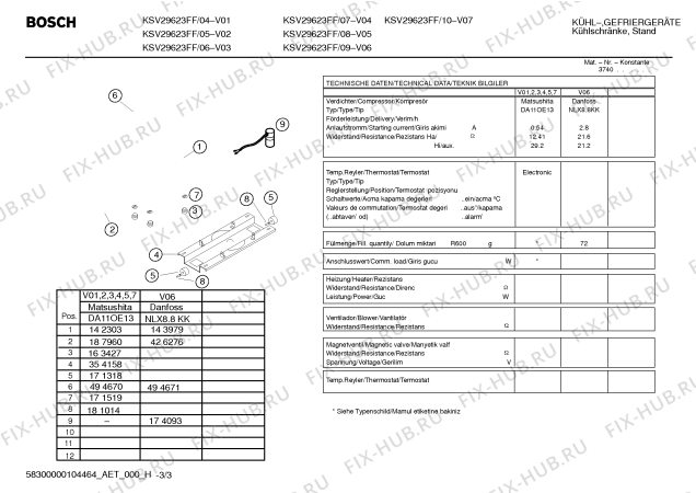 Схема №1 KSV29650 с изображением Инструкция по эксплуатации для холодильной камеры Bosch 00593979