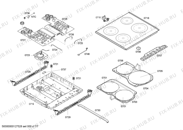 Схема №2 HLN448250B с изображением Ручка переключателя для плиты (духовки) Bosch 00612604