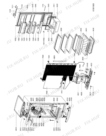Схема №1 WRF 40 IX с изображением Опора для холодильника Whirlpool 481246238221