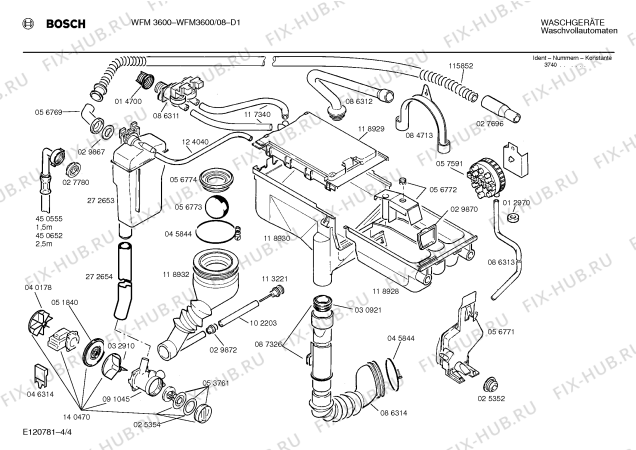 Схема №1 WFM3600 с изображением Панель управления для стиральной машины Bosch 00272759