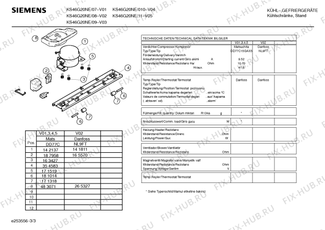 Схема №1 KS46G20NE с изображением Интегрированный контур для холодильной камеры Siemens 00179130