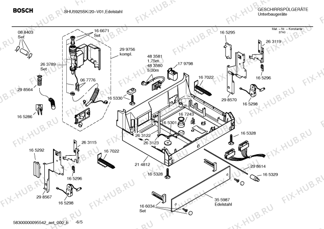 Схема №3 SHU5925SK Mixx с изображением Инструкция по эксплуатации для посудомоечной машины Bosch 00584012