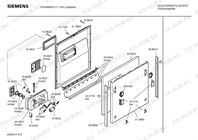 Взрыв-схема посудомоечной машины Siemens SE64660EU - Схема узла 02