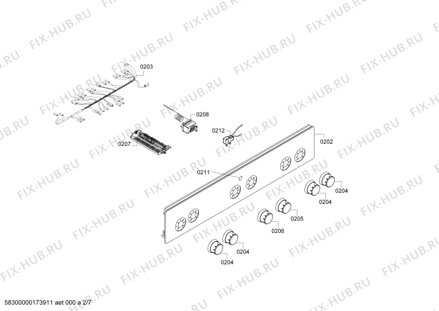 Взрыв-схема плиты (духовки) Bosch HGV69W123Q - Схема узла 02