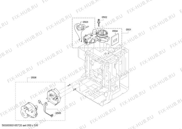 Взрыв-схема кофеварки (кофемашины) Bosch TES71355DE VeroBar AromaPro 300 - Схема узла 05