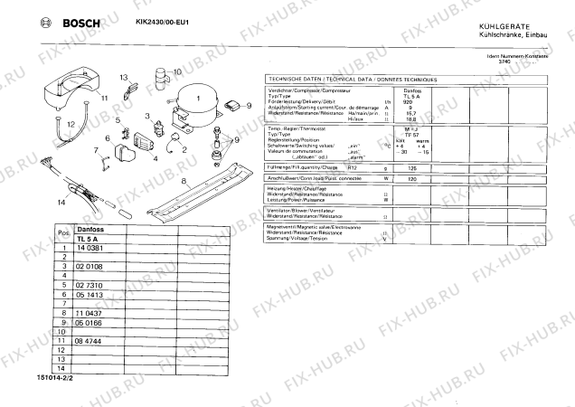 Взрыв-схема холодильника Bosch KIK2430 - Схема узла 02