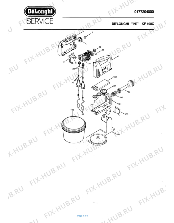 Схема №1 KF190C с изображением Руководство для блендера (миксера) DELONGHI EG1027