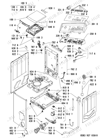 Схема №1 WATE 9579/1 с изображением Обшивка для стиральной машины Whirlpool 481245211922