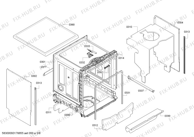 Схема №1 SMS40L08RU SilencePlus с изображением Силовой модуль запрограммированный для посудомоечной машины Bosch 00750276