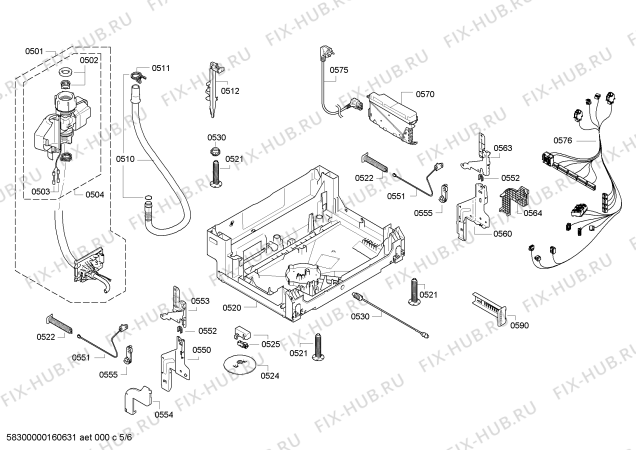 Взрыв-схема посудомоечной машины Siemens SN56U591EU - Схема узла 05
