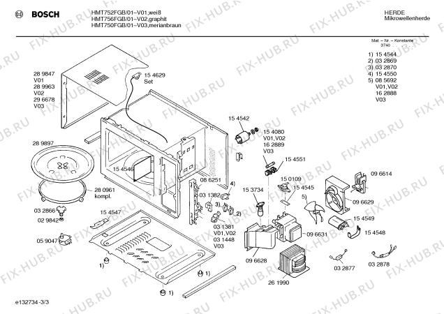 Взрыв-схема микроволновой печи Bosch HMT750FGB - Схема узла 03