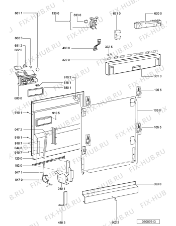 Взрыв-схема посудомоечной машины Whirlpool WP 79/3 LD - Схема узла