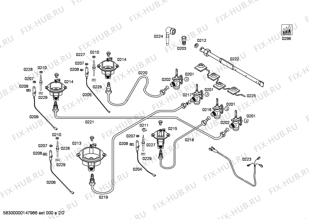 Схема №1 T20S31N0 с изображением Газовый кран для плиты (духовки) Bosch 00659304