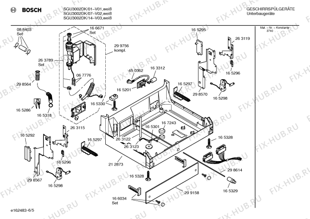 Взрыв-схема посудомоечной машины Bosch SGU3002DK - Схема узла 05