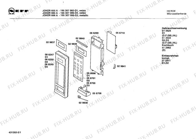 Схема №1 195307089 GB-6166.13 с изображением Дверь для микроволновой печи Bosch 00118812