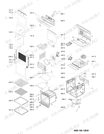 Схема №1 SI4854PIX (F096800) с изображением Обшивка для плиты (духовки) Indesit C00500421