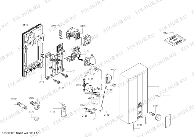 Схема №1 DE18405 electronic comfort с изображением Модуль управления для бойлера Siemens 00497866