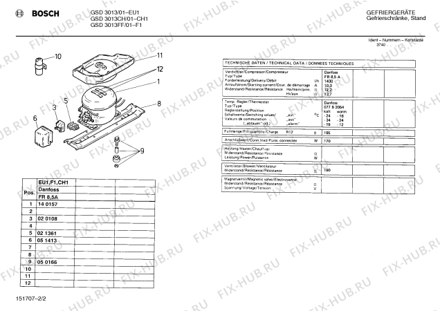 Взрыв-схема холодильника Bosch GSD3013FF - Схема узла 02