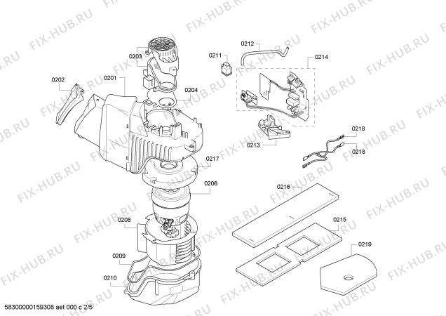 Взрыв-схема пылесоса Bosch BGS51411 Bosch Relaxx'x - Схема узла 02