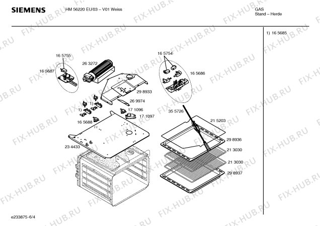 Схема №1 HM56220EU с изображением Ручка управления духовкой для духового шкафа Siemens 00173054