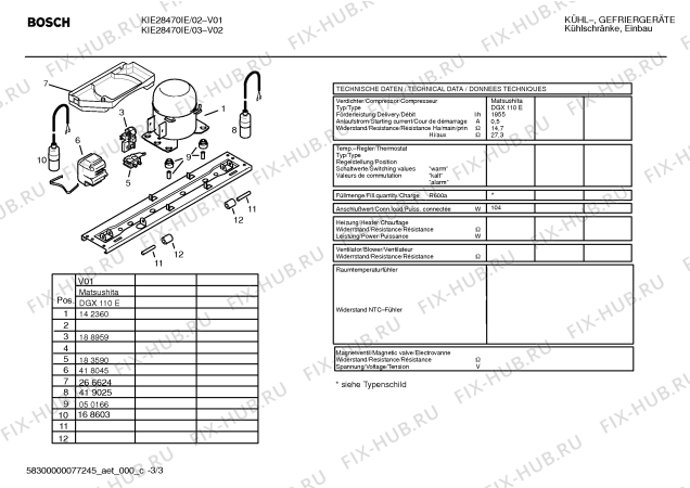 Взрыв-схема холодильника Bosch KIE28470IE - Схема узла 03