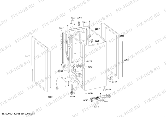 Взрыв-схема стиральной машины Bosch WOT20352AR - Схема узла 02