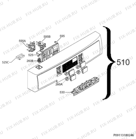 Взрыв-схема посудомоечной машины Electrolux ESF4520ROW - Схема узла Command panel 037