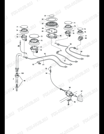 Взрыв-схема плиты (духовки) DELONGHI PGX 965 - Схема узла 3