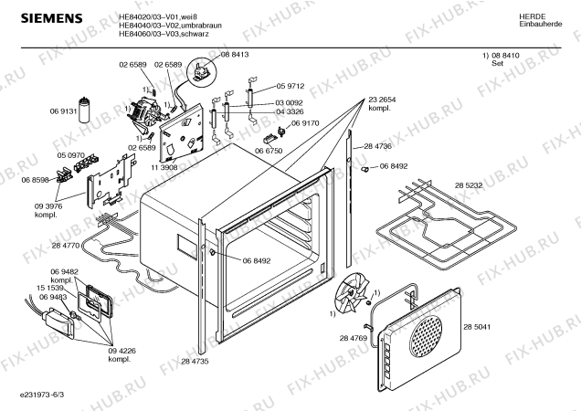 Схема №3 HE84020 с изображением Панель для плиты (духовки) Siemens 00285233