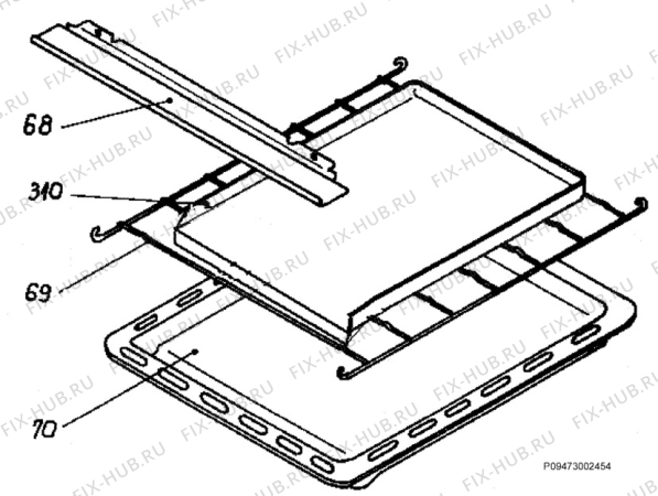 Взрыв-схема плиты (духовки) Zanussi ZCG3210W-1 - Схема узла Section 5