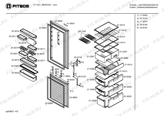 Схема №3 P1KCL3605A с изображением Панель управления для холодильной камеры Bosch 00219332