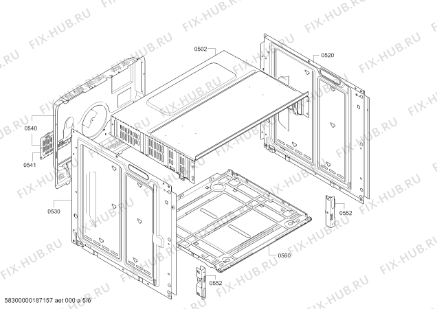 Взрыв-схема плиты (духовки) Bosch HBG331250 Bosch - Схема узла 05