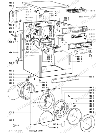 Схема №2 WA 1300 Dolphin-NL с изображением Обшивка для стиральной машины Whirlpool 481245210188