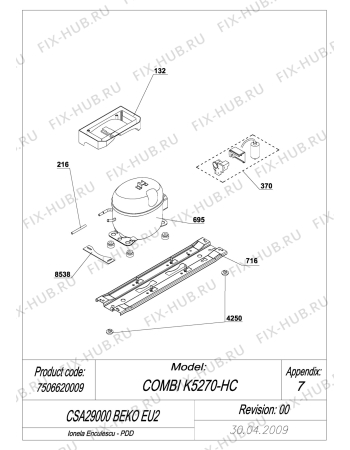 Схема №6 BEKO CSA 29010 (7506620010) с изображением Преобразователь для холодильной камеры Beko 4610110610