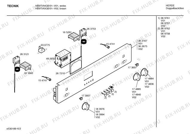 Схема №3 HB9TIA5GB TKC8081 с изображением Ручка управления духовкой для электропечи Bosch 00183994