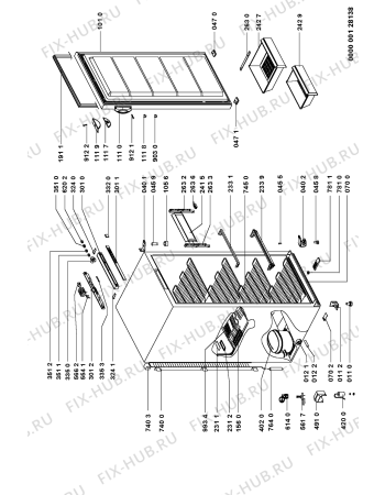 Схема №1 AFG 388/H с изображением Ящик (корзина) для холодильника Whirlpool 481241848636