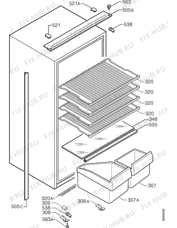Взрыв-схема холодильника Rex FI2590ER - Схема узла Housing 001